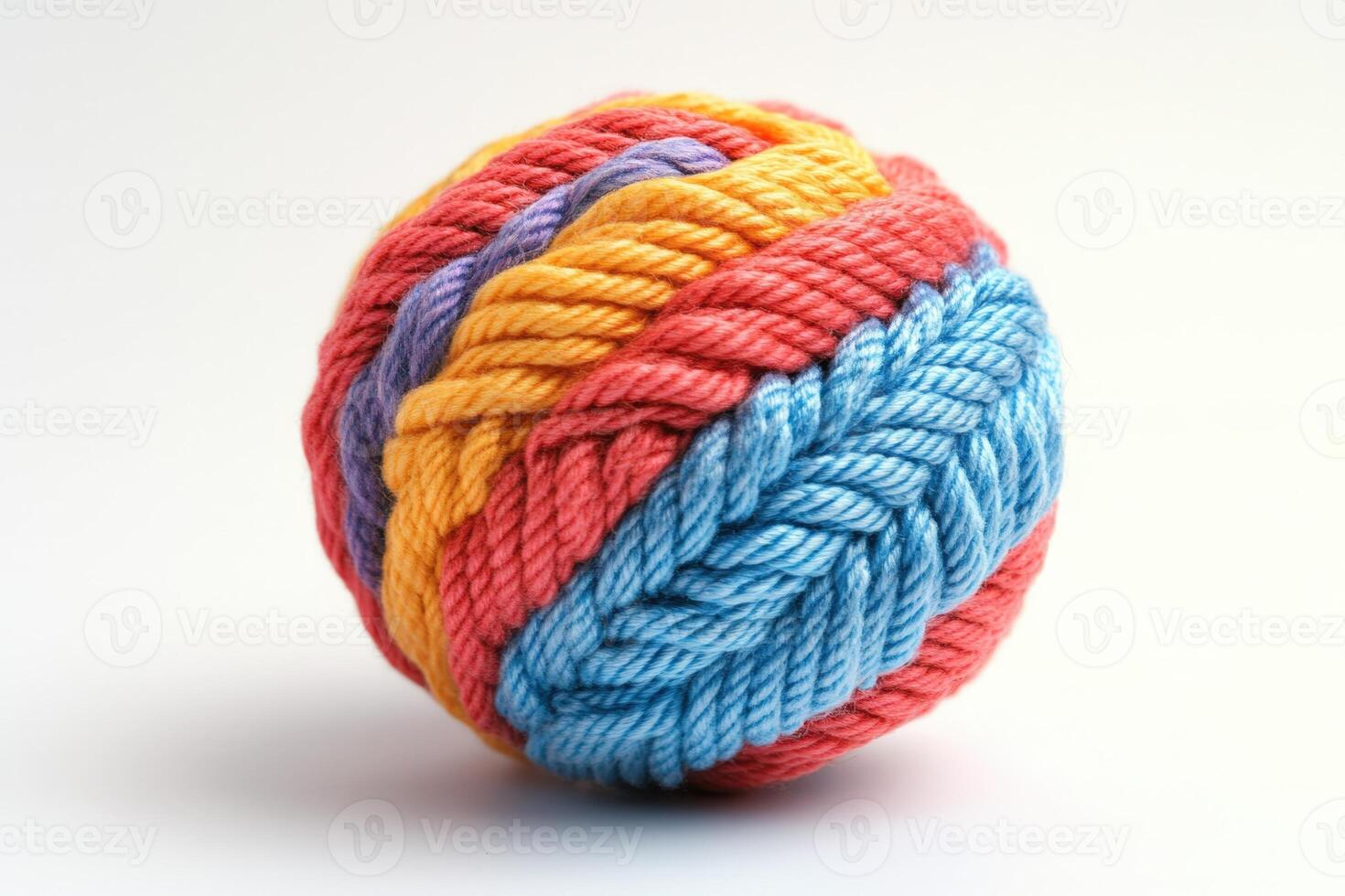 A ball of yarn with multicolored yarn photo