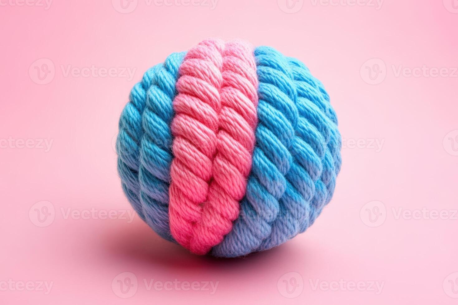 A ball of yarn with blue and pink colors photo