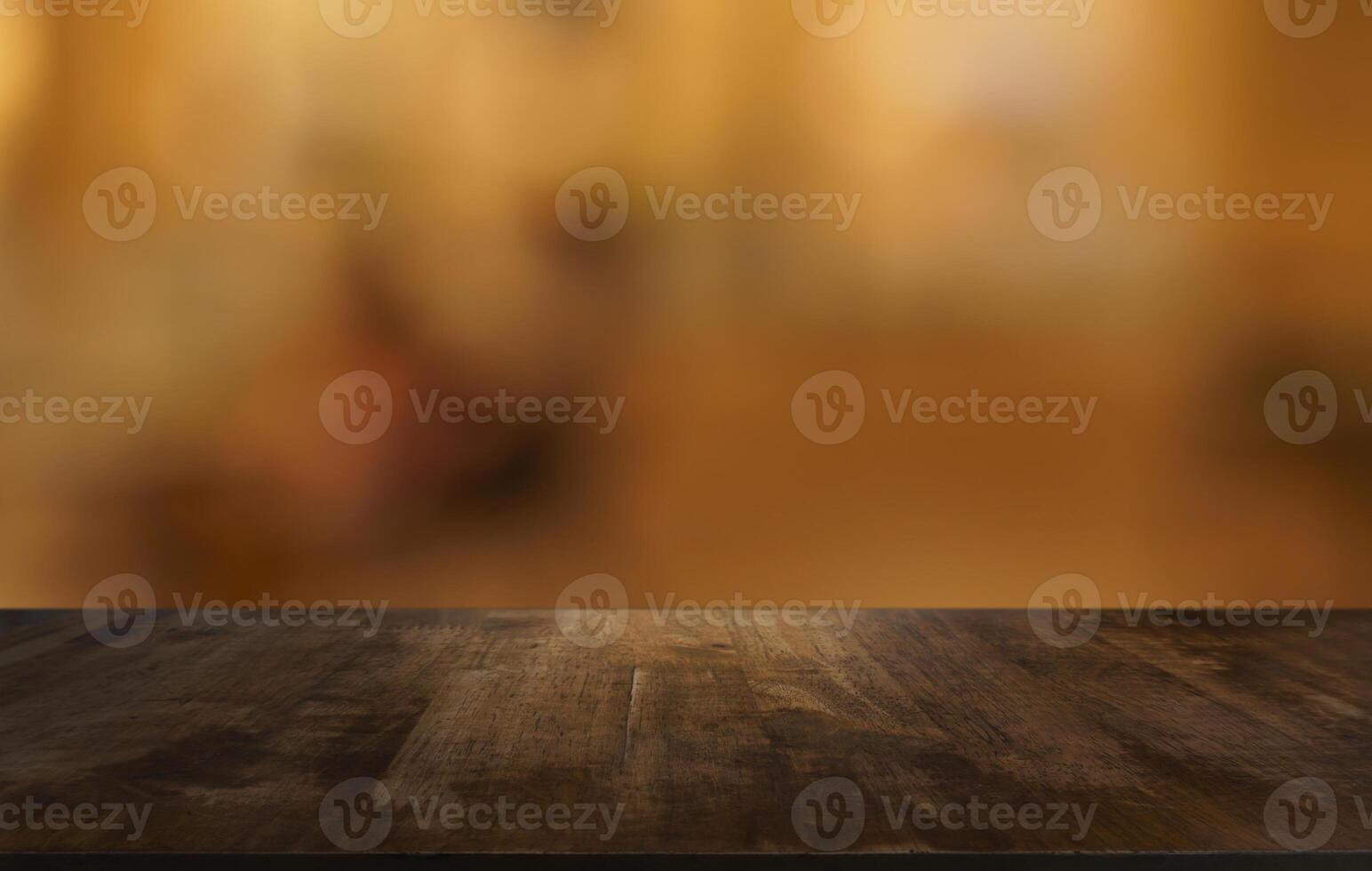 empty table top with blurred background. photo