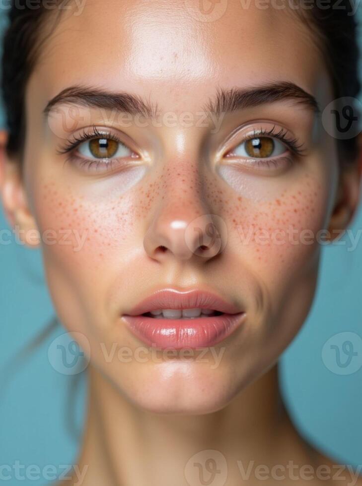 Woman With Freckles on Her Face photo