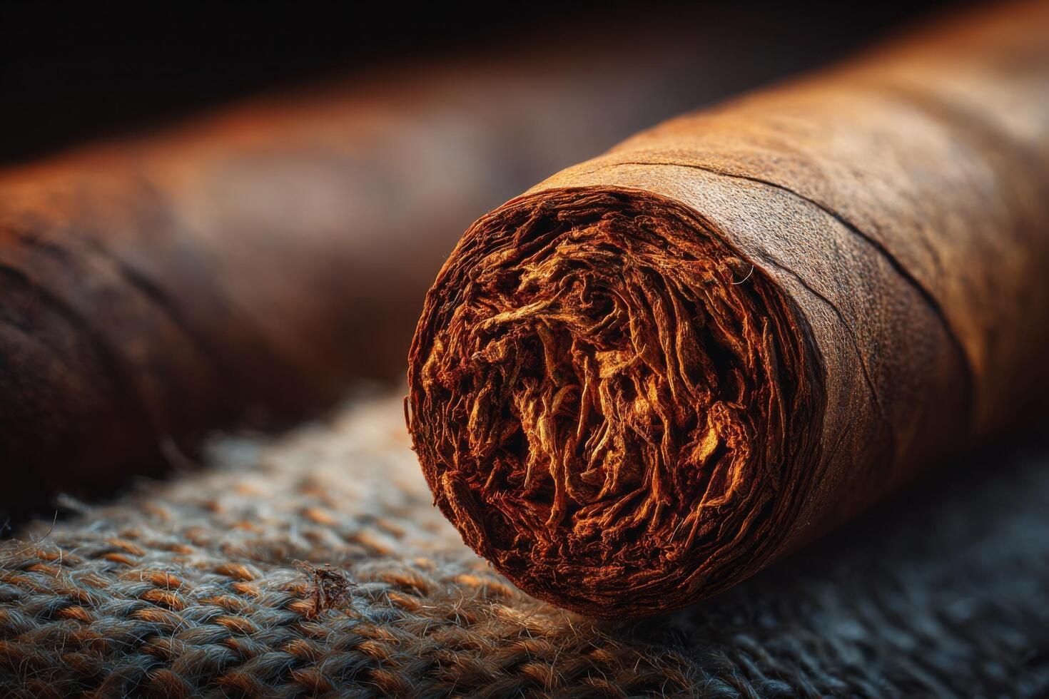A close up of a cigar on a table photo