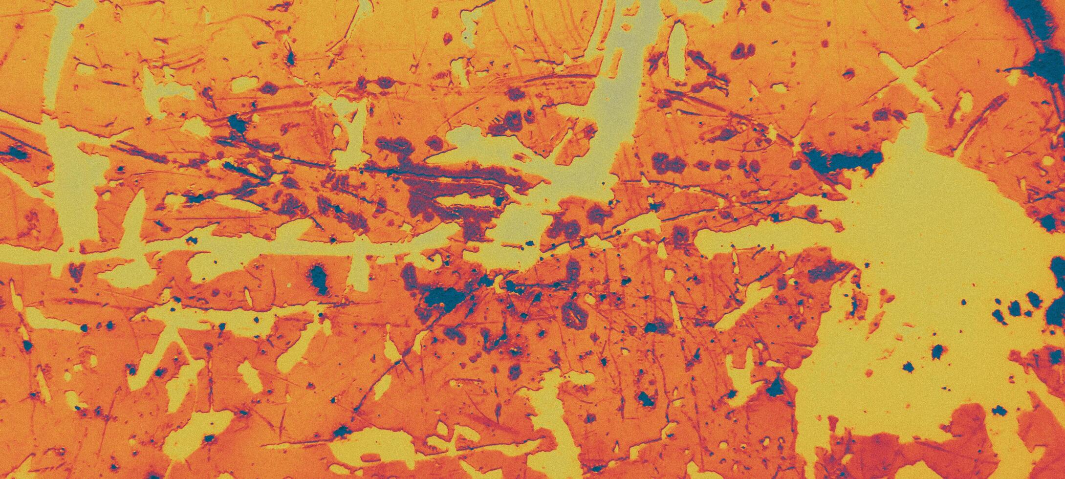Abstract Artistic Composition of Orange, Yellow, and Blue Splatters and Streaks photo