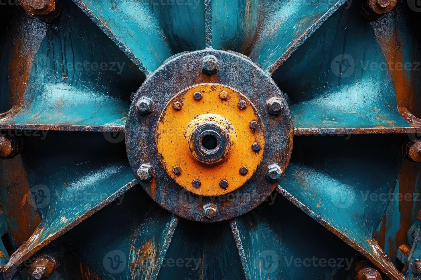 Rusty old industrial machine part showing signs of age and wear photo