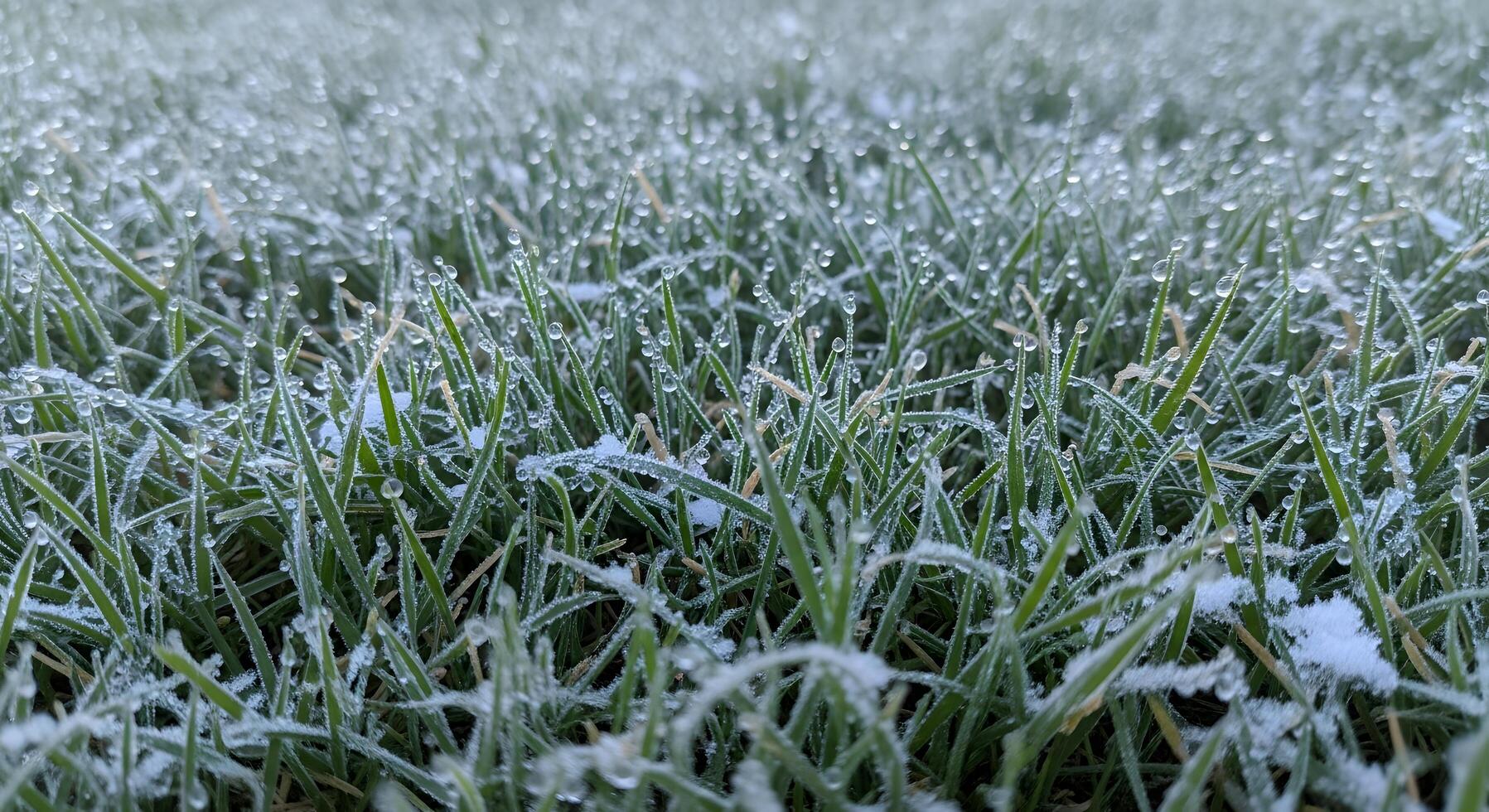 Frost on grass photo