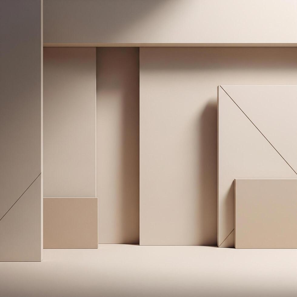 A room with a white wall and a few boxes photo
