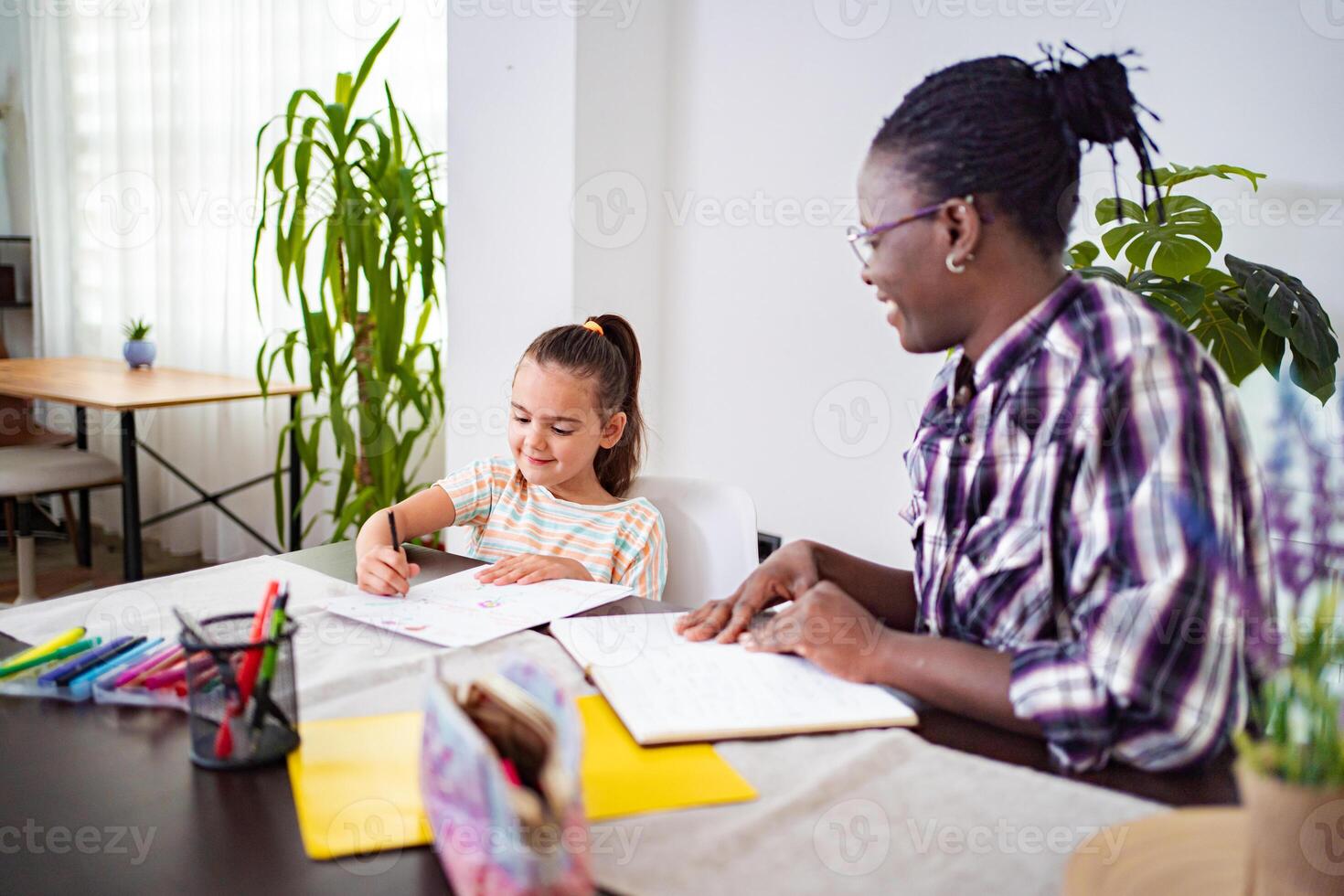 Engaging creativity at home with art and learning in a sunny room photo