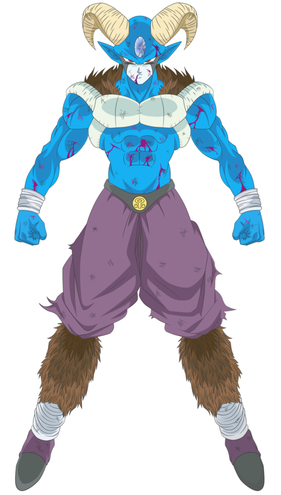 High quality image of a villainous Moro with full body combat damage png