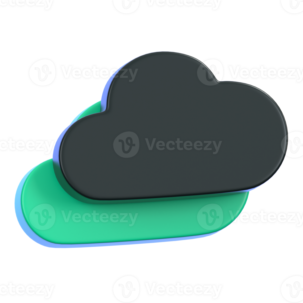 Cloud computing symbol isolated. General user interface icon concept. 3D Illustration. png