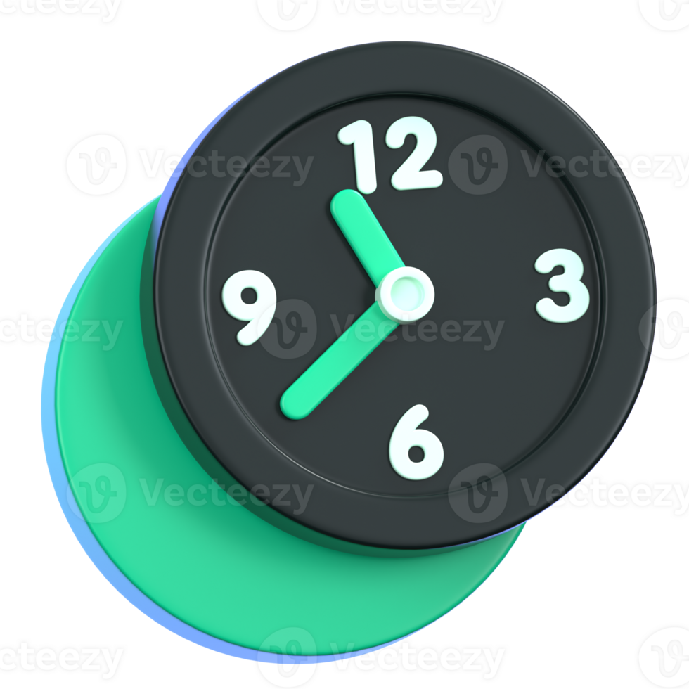 Clock icon isolated. General user interface icon concept. 3D Illustration. png