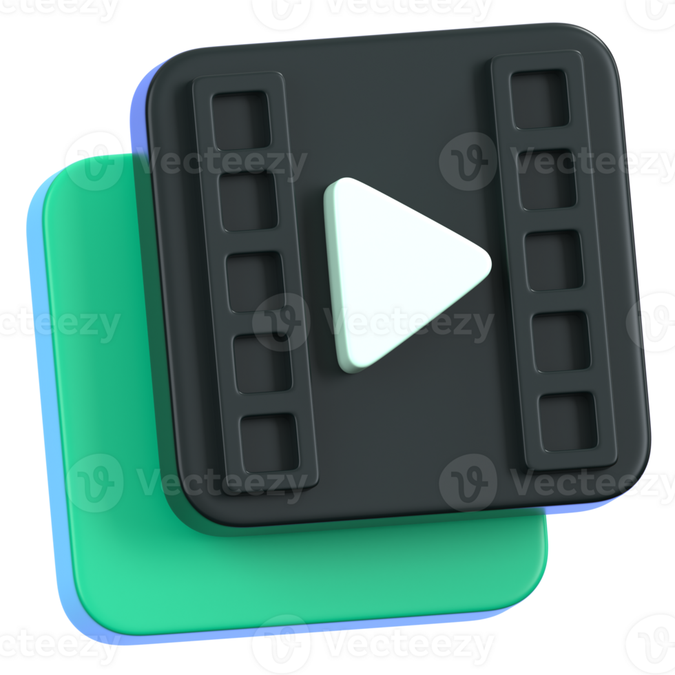 VDO App Symbol Button isolated. General user interface icon concept. 3D Illustration. png