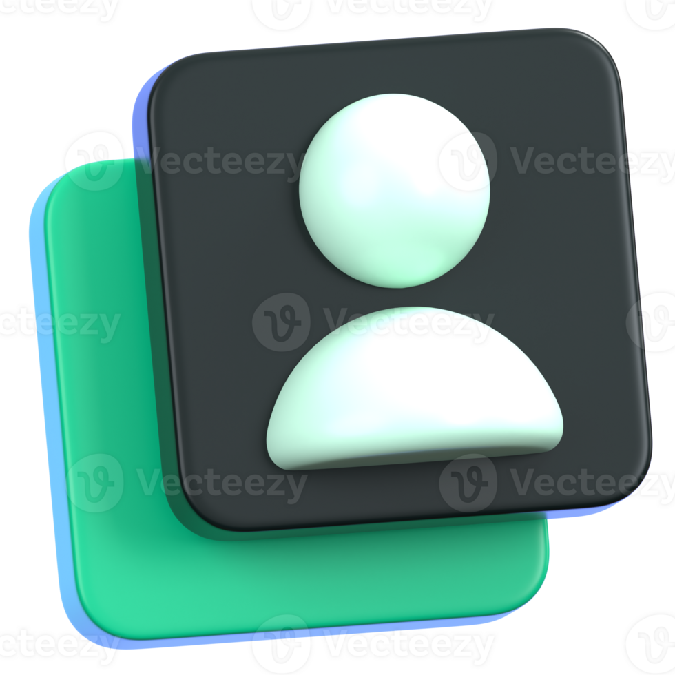Account profile icon isolated. General user interface icon concept. 3D Illustration. png