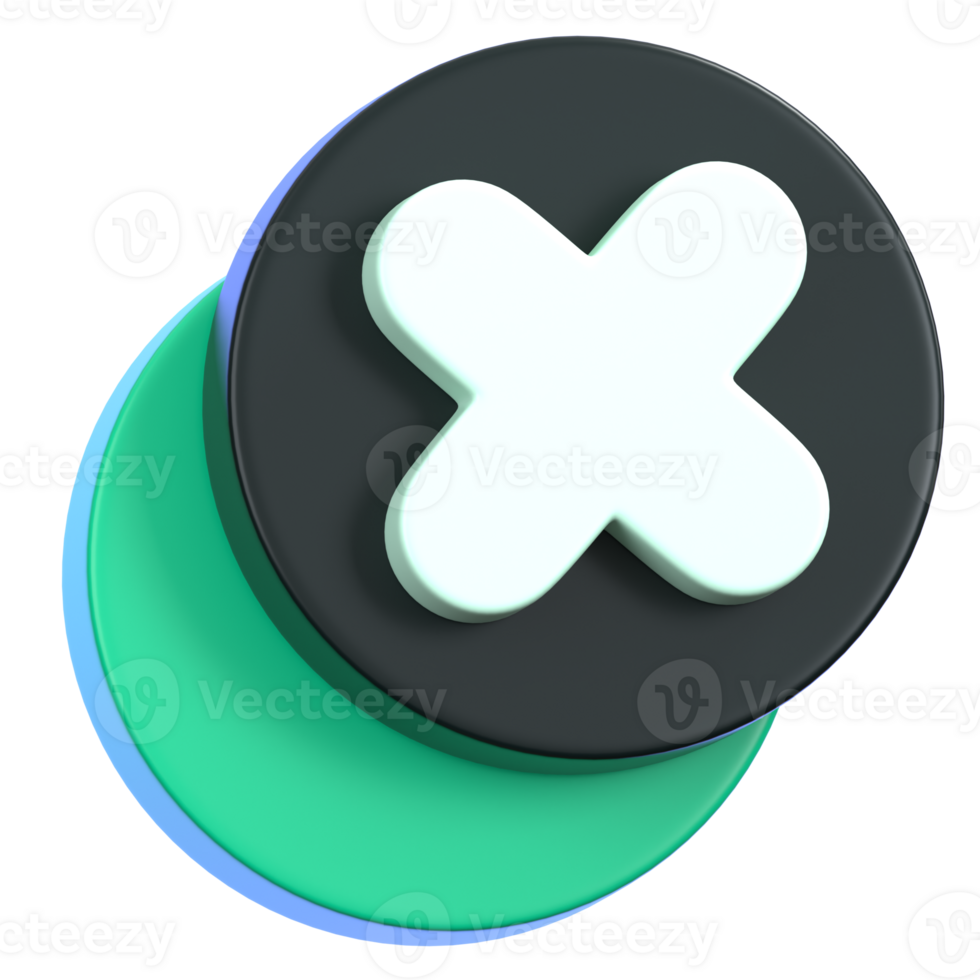 Denied or cancel sign symbol icon isolated. General user interface icon concept. 3D Illustration. png