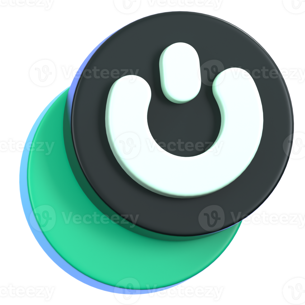 Power button isolated. General user interface icon concept. 3D Illustration. png