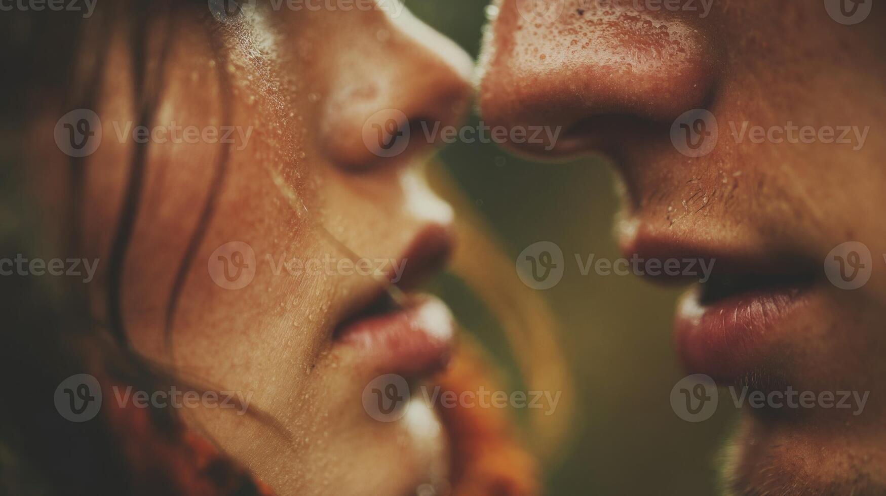 Close-Up Portrait of a Couple Sharing an Intimate Moment photo