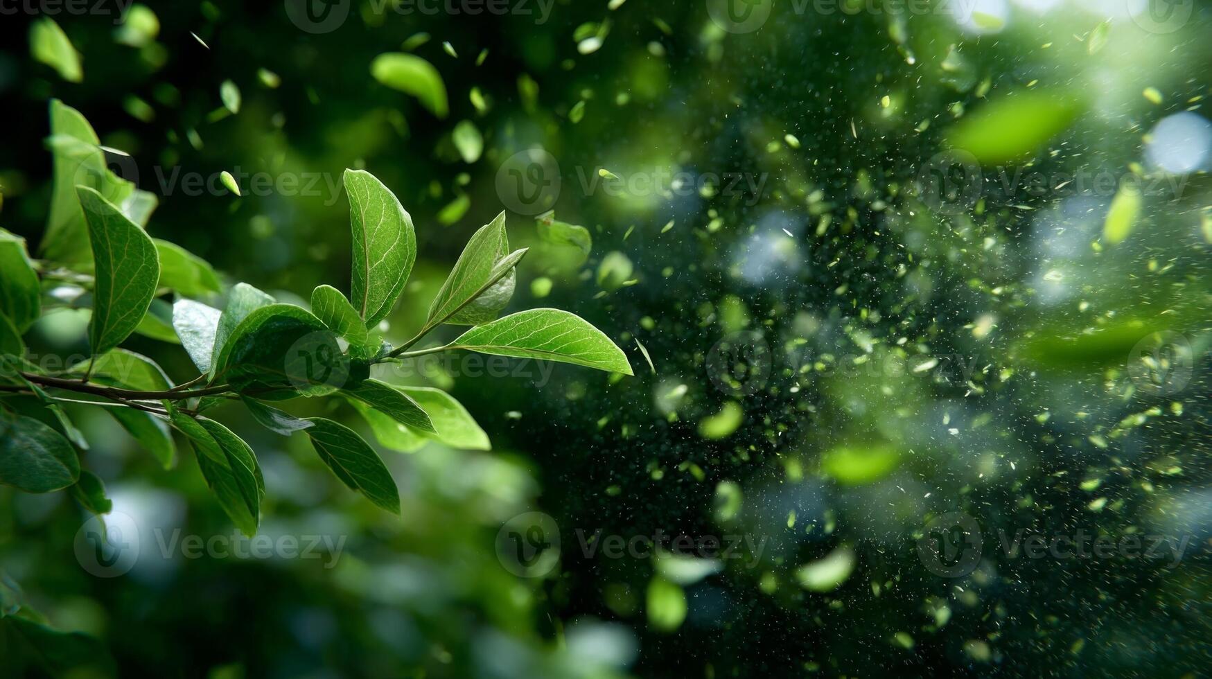 Green Leaves Blowing in the Wind photo