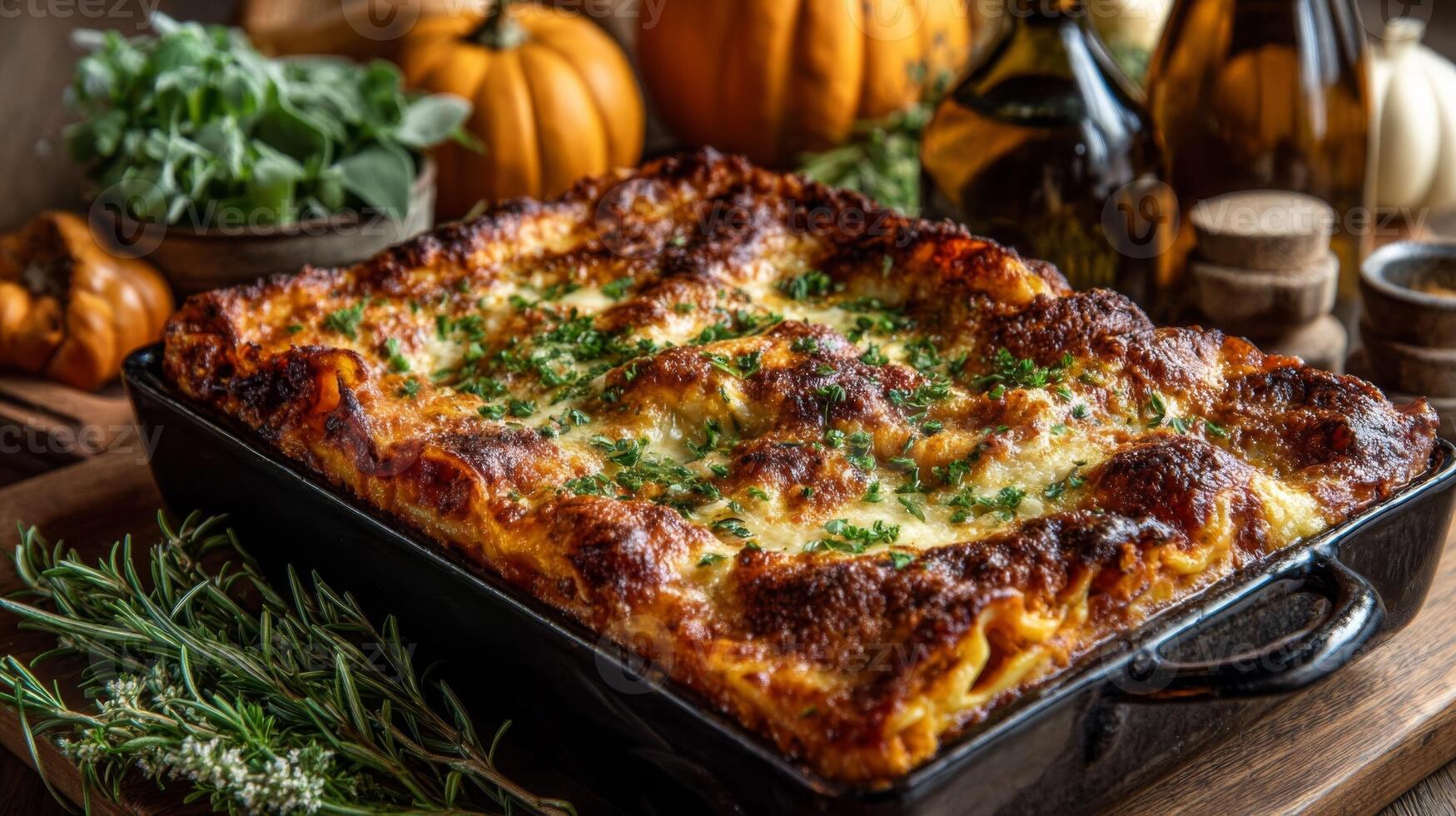 Baked Lasagna with Pumpkins and Herbs photo
