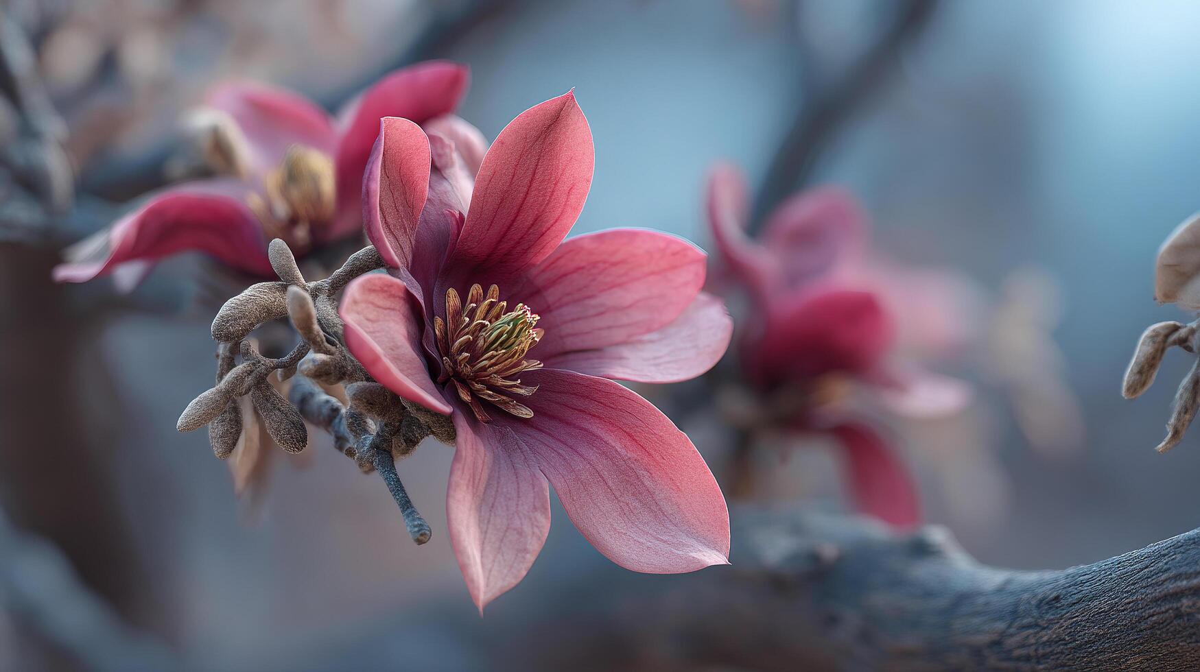 Flower petals with soft bokeh in dreamy photography frame photo