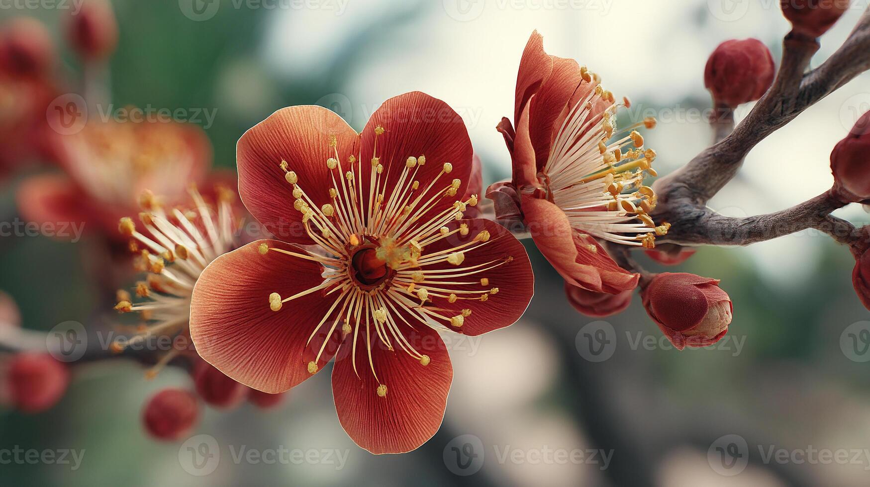 Macro flower bloom with artistic spring photography tone photo