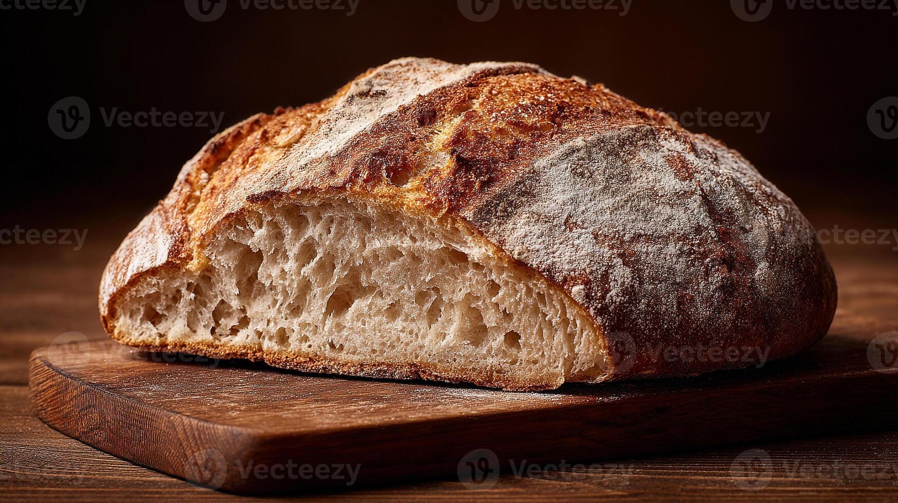 Crunchy crust bread with rustic feel photography photo