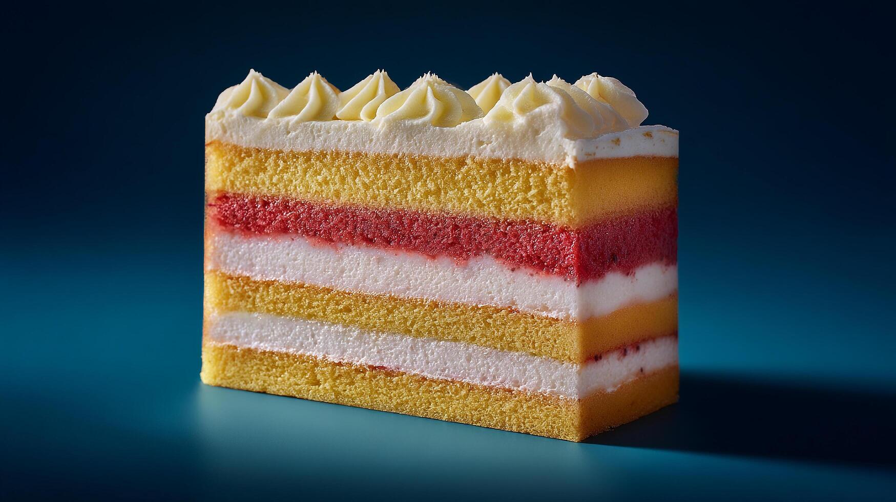 Detailed close up photo of a delicious cake with frosting