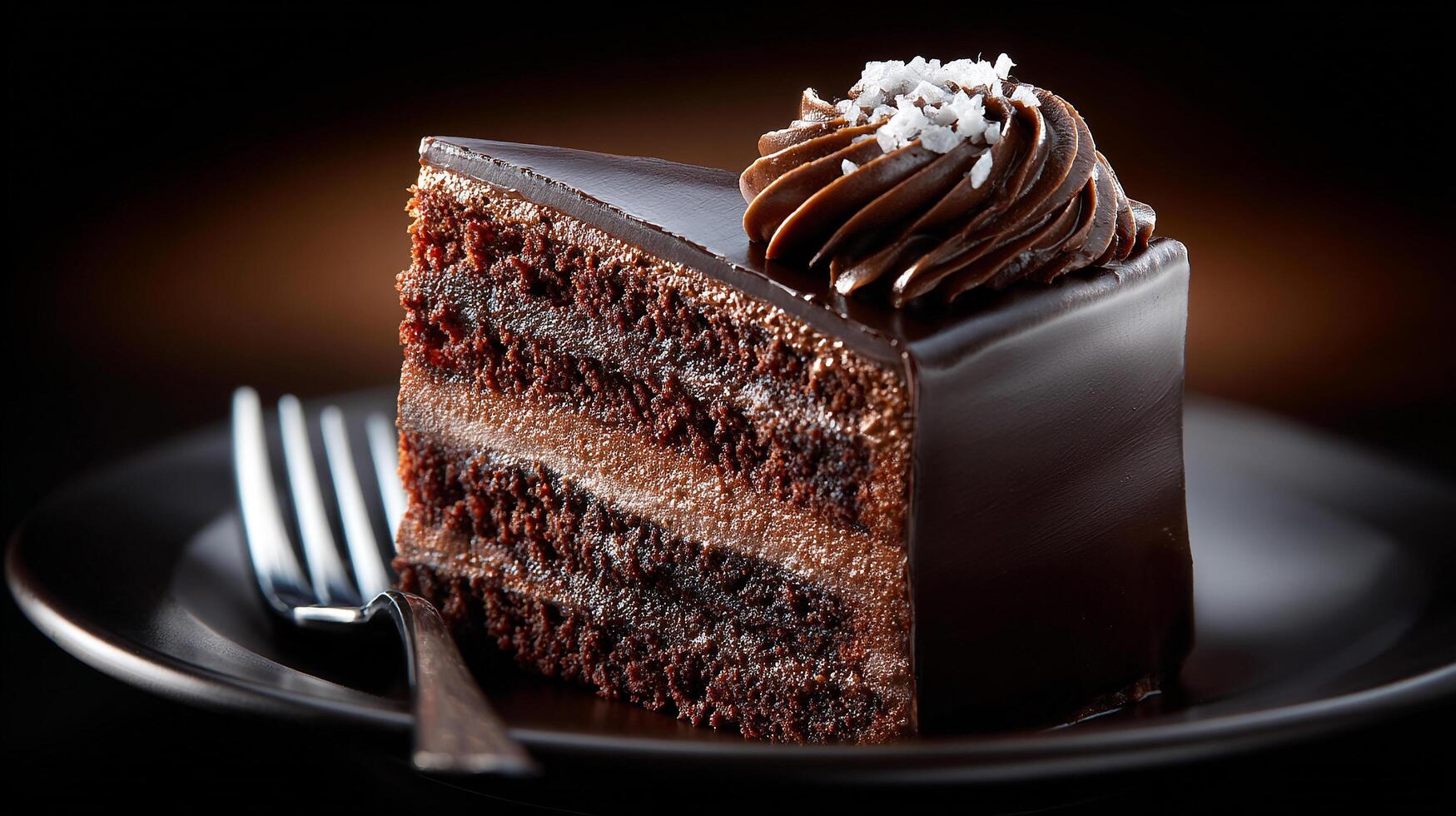 Photorealistic food photography of a moist cake with creamy layers photo