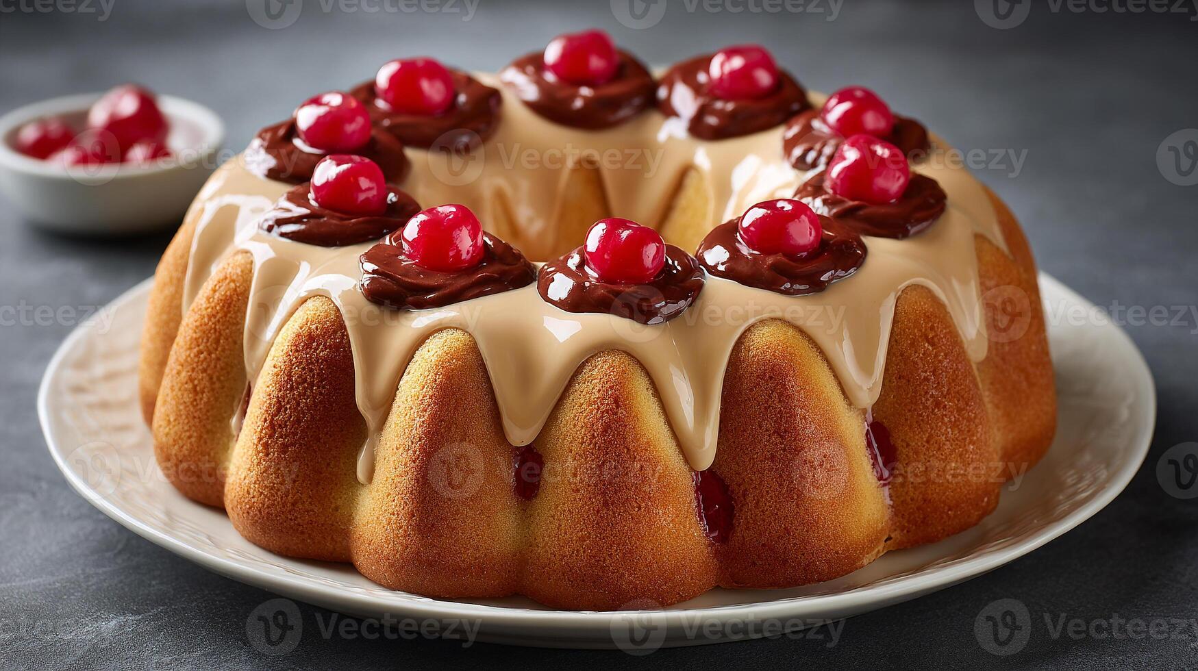 Crisp close up photo of a freshly baked cake slice
