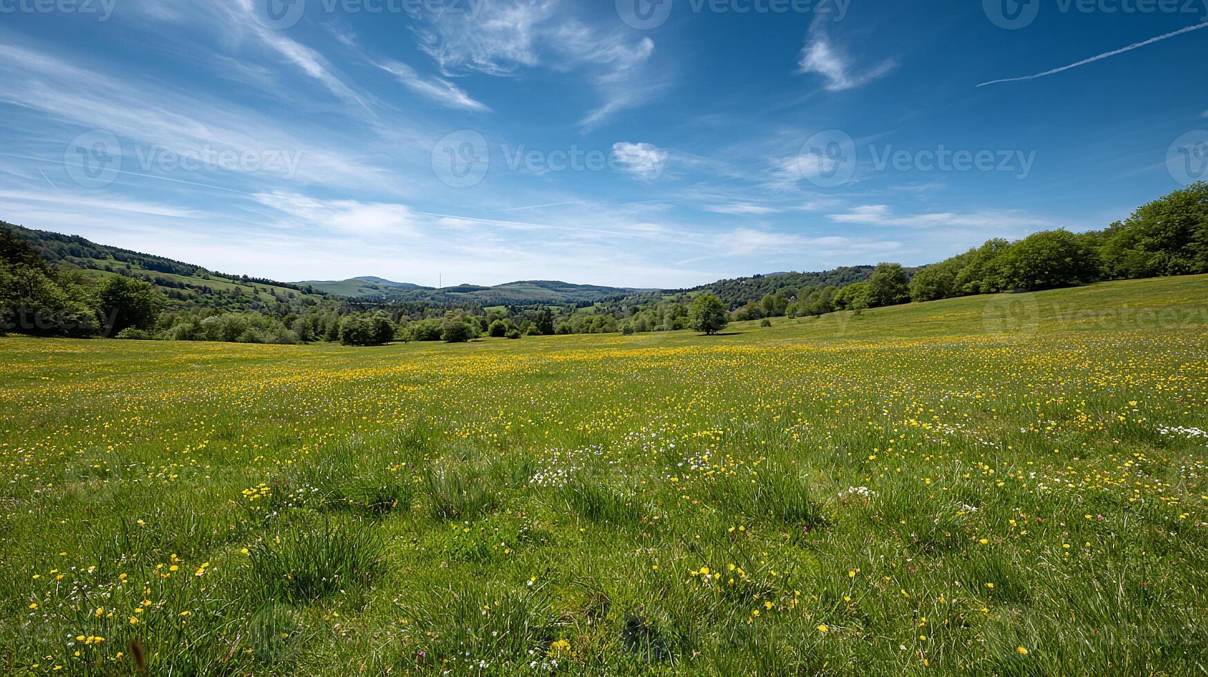 High detail summer nature photo with clear sky