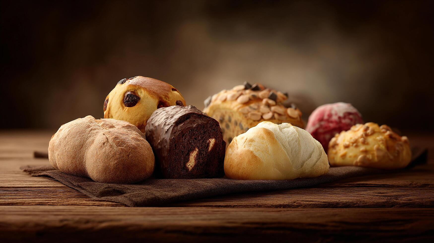 Sharp focused photo of rustic bakery