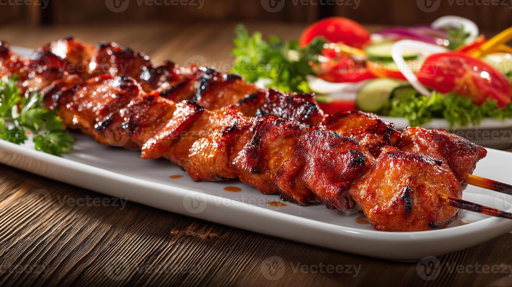 Perfectly cooked fresh kabab with juicy texture photo