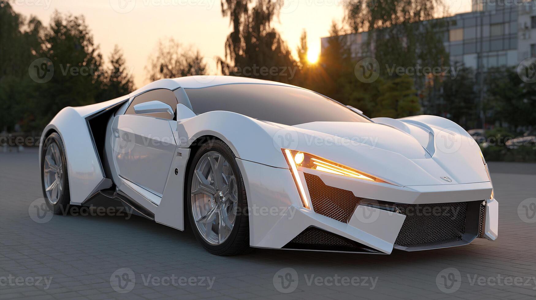 Natural light detail on smooth car design photo
