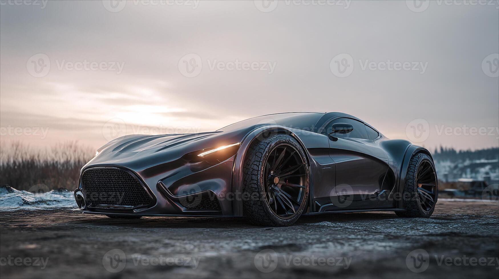 Photoreal car image with elegant reflections photo