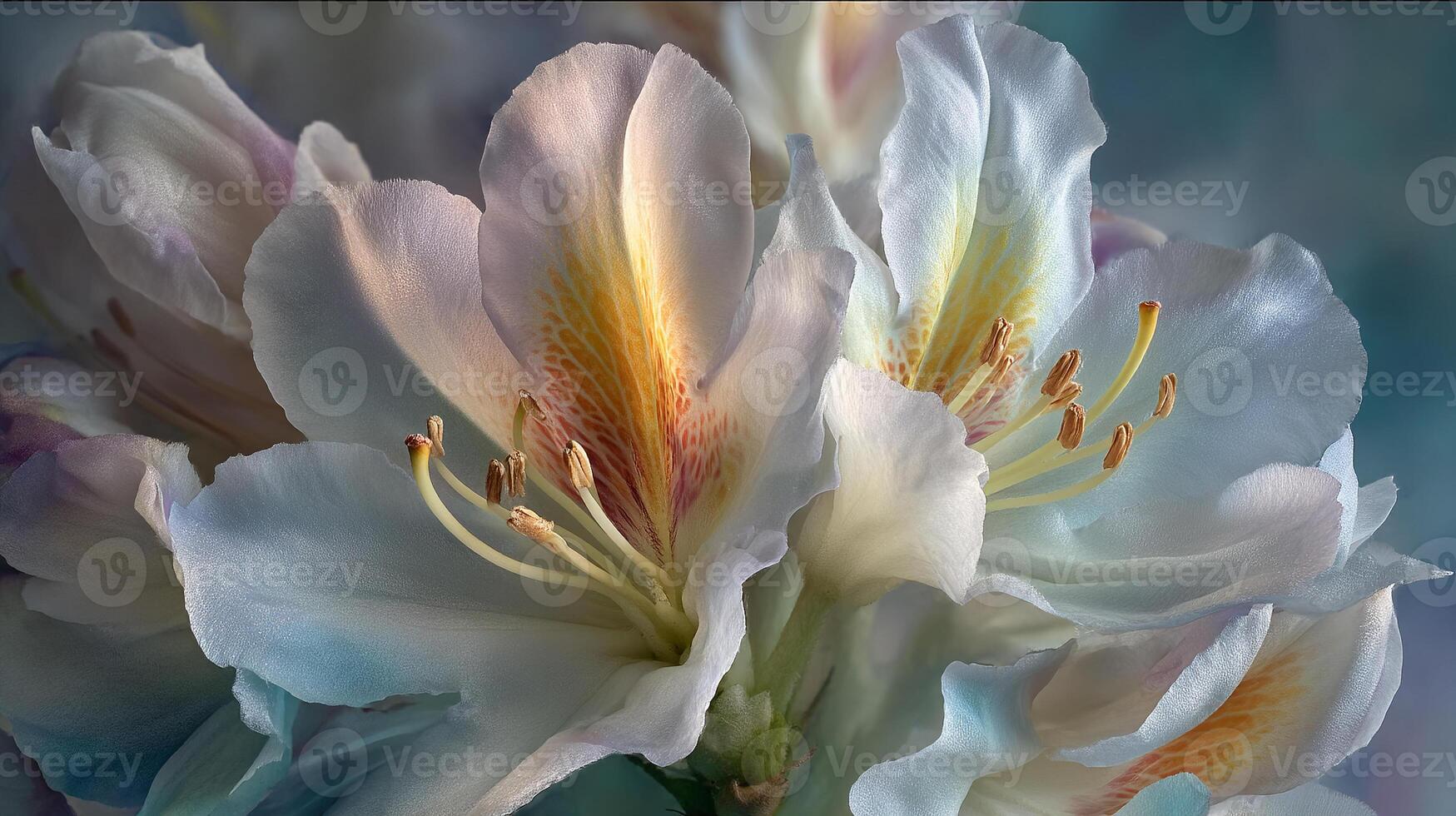 Sunlit Floral Portrait Demonstrating Silky Petal Surfaces photo