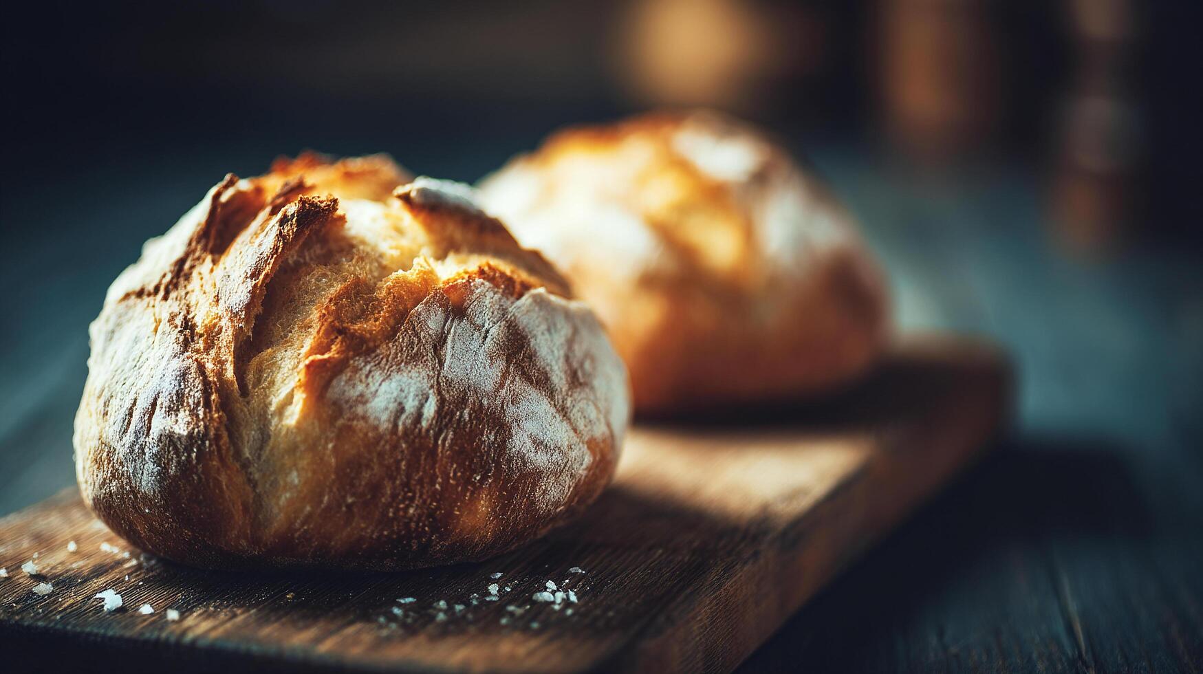 Sharp focus image of handcrafted artisan bread loaf photo