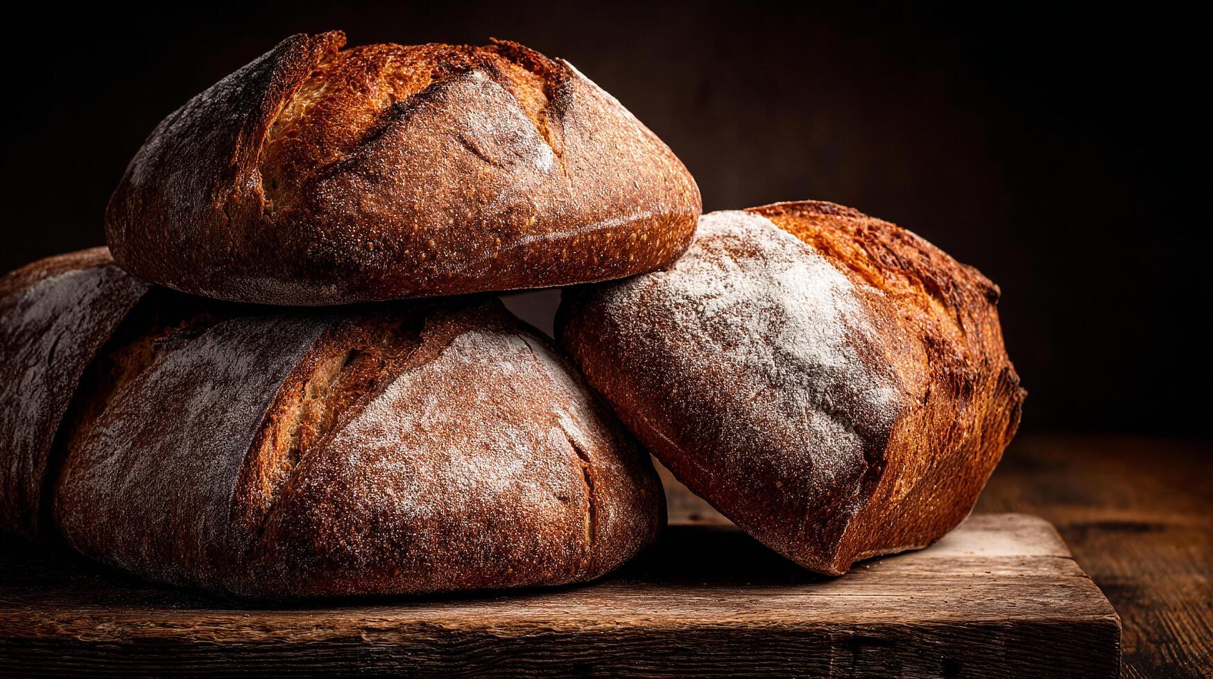 Artisan bread photo in sunlight with real textures photography