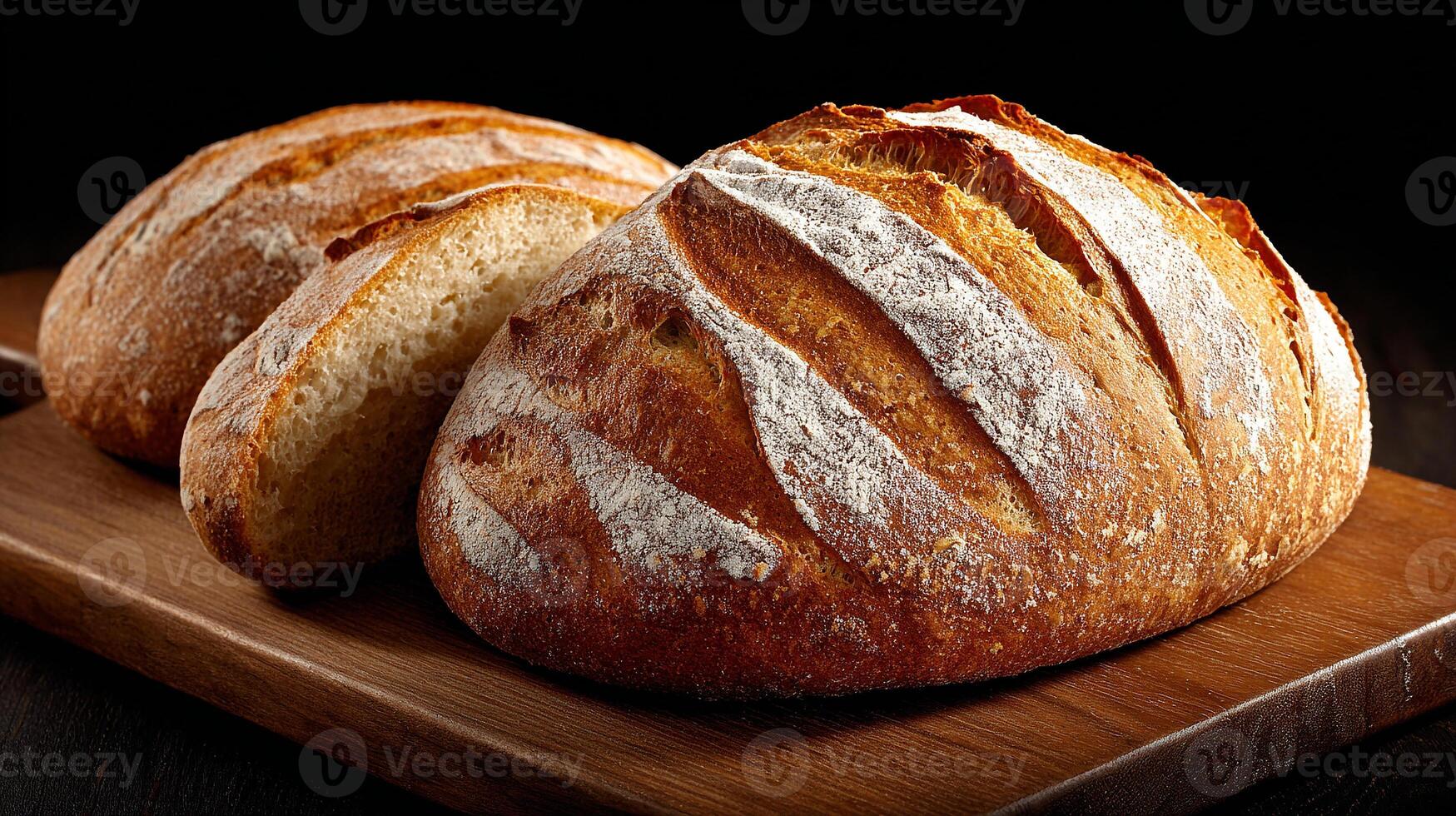 Artisan bread image with perfect texture under soft sunlight photo