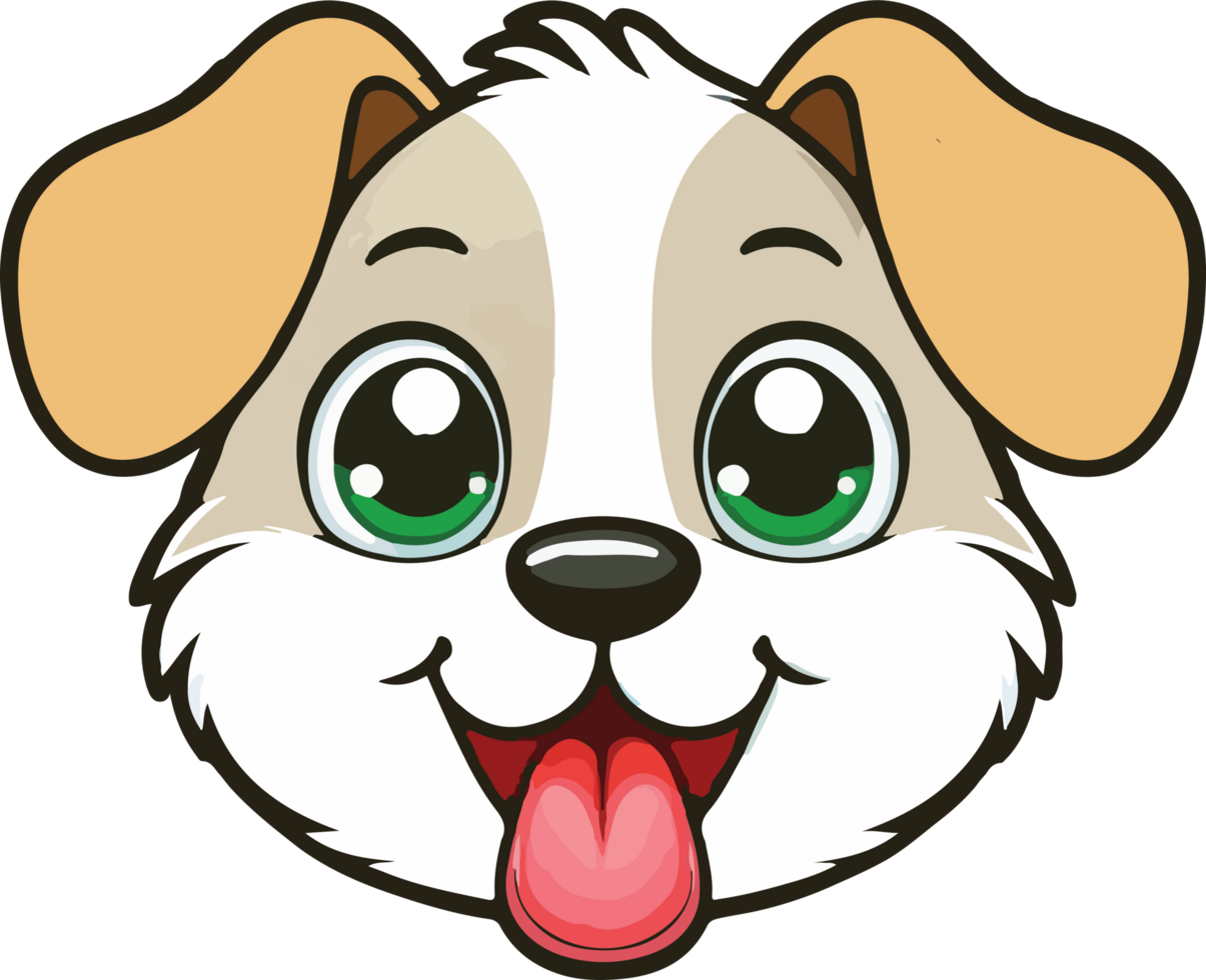 A cartoon dog with its tongue out png