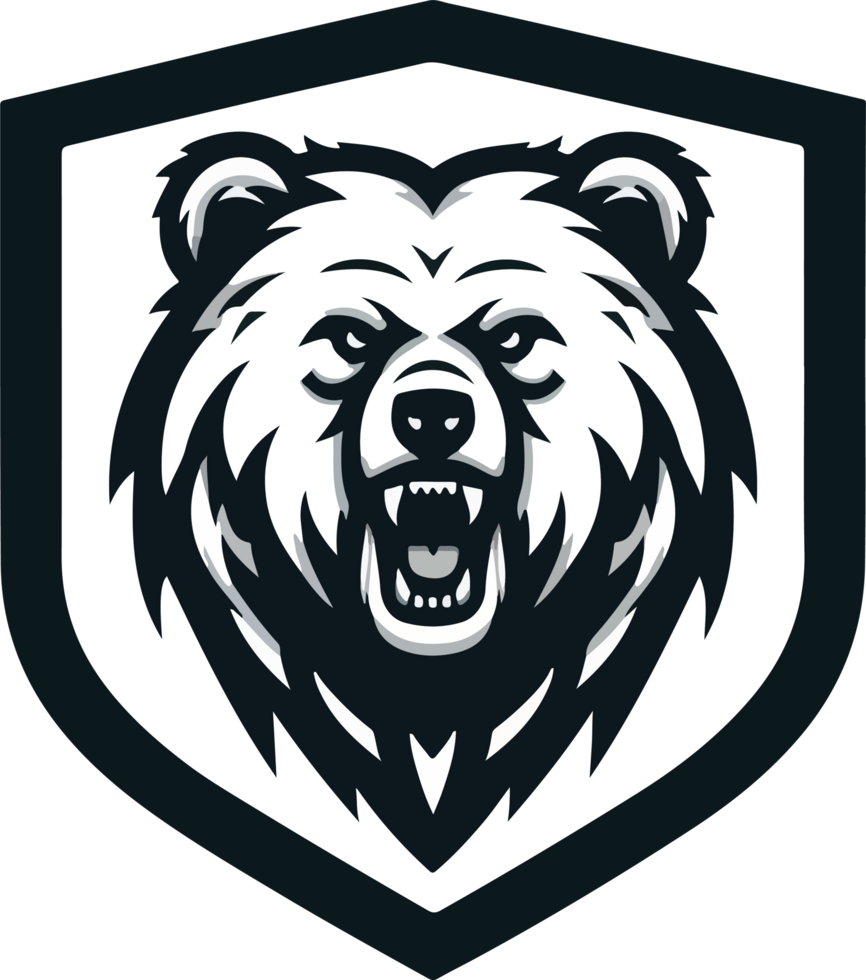 A bear head on a shield png