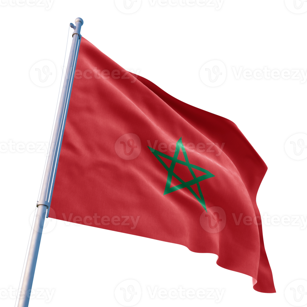 The flag of morocco is flying in the wind png