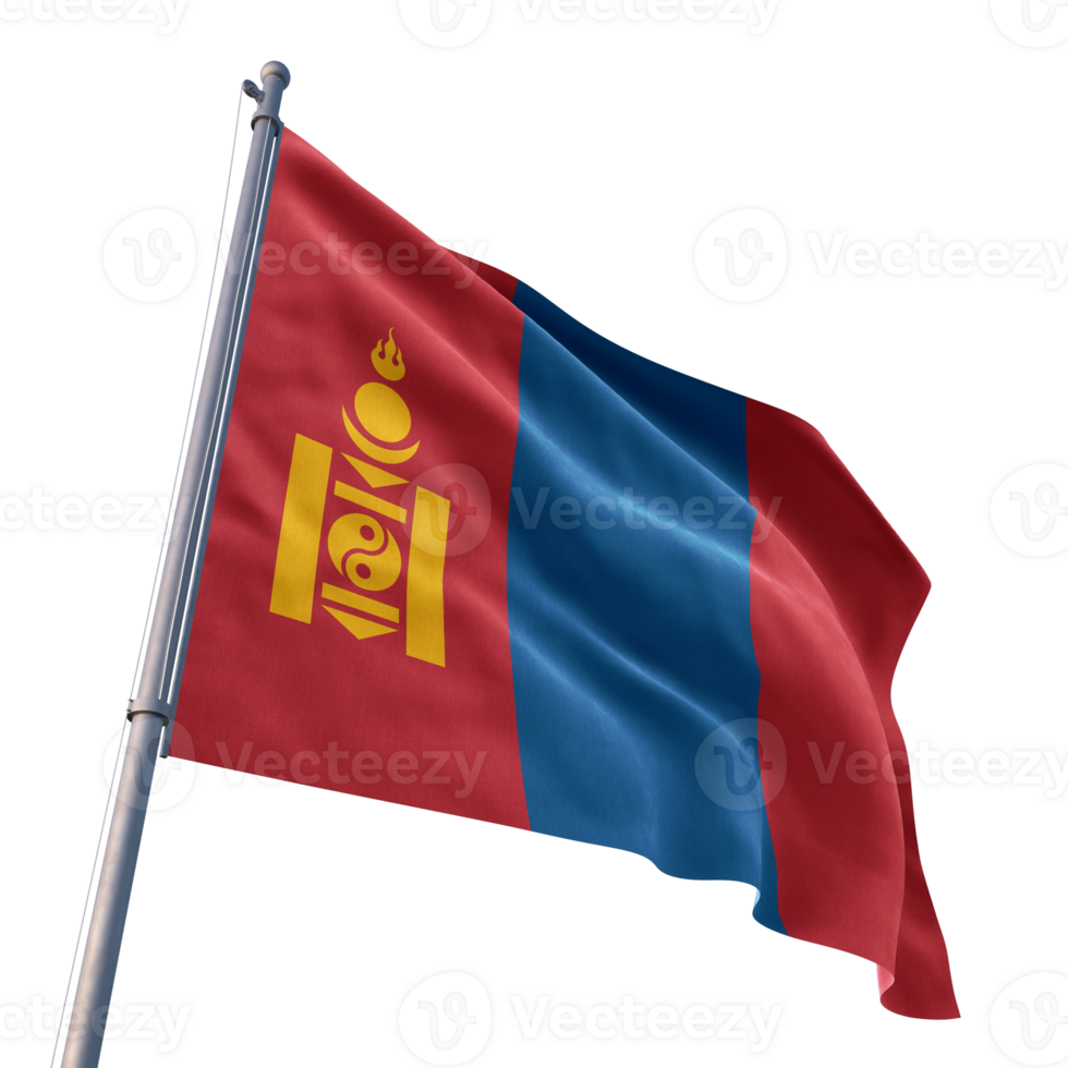 The flag of mongolia waving in the wind png