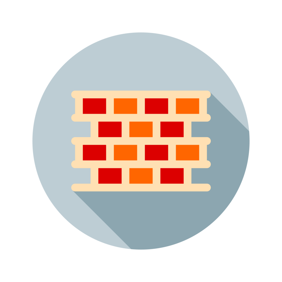 Design Illustration graphic of wall icon with flat style. Suitable for UI, mobile design, web design, etc. Transparent Background. png