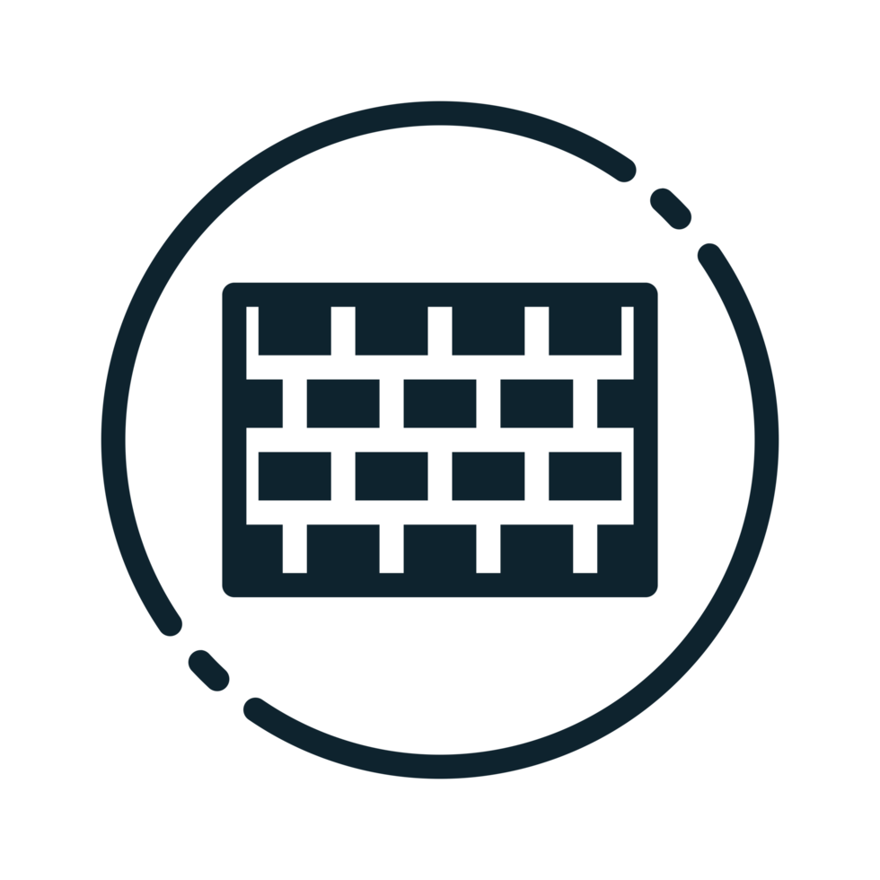 Design Illustration graphic of wall icon with glyph style. Suitable for UI, mobile design, web design, etc. Transparent Background. png
