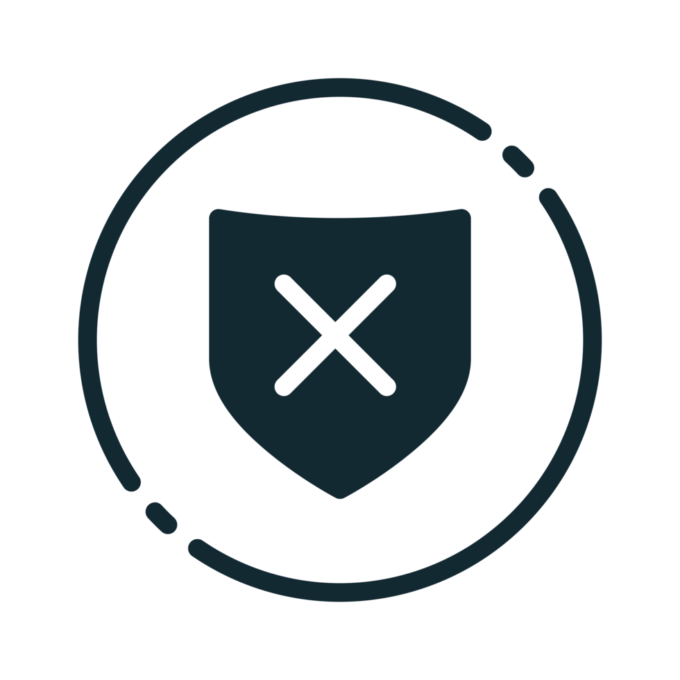 Design Illustration graphic of unprotected icon with glyph style. Suitable for UI, mobile design, web design, etc. Transparent Background. png