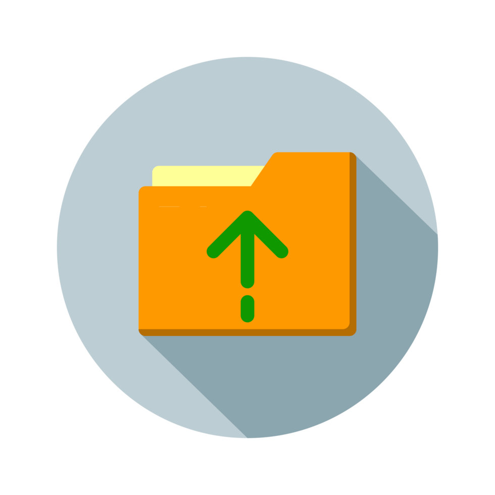 Design Illustration graphic of upload files icon with flat style. Suitable for UI, mobile design, web design, etc. Transparent Background. png