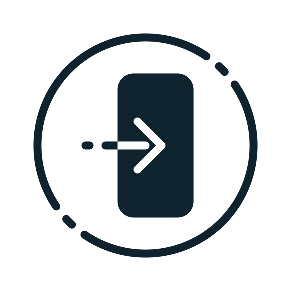 Design Illustration graphic of login icon with glyph style. Suitable for UI, mobile design, web design, etc. Transparent Background. png