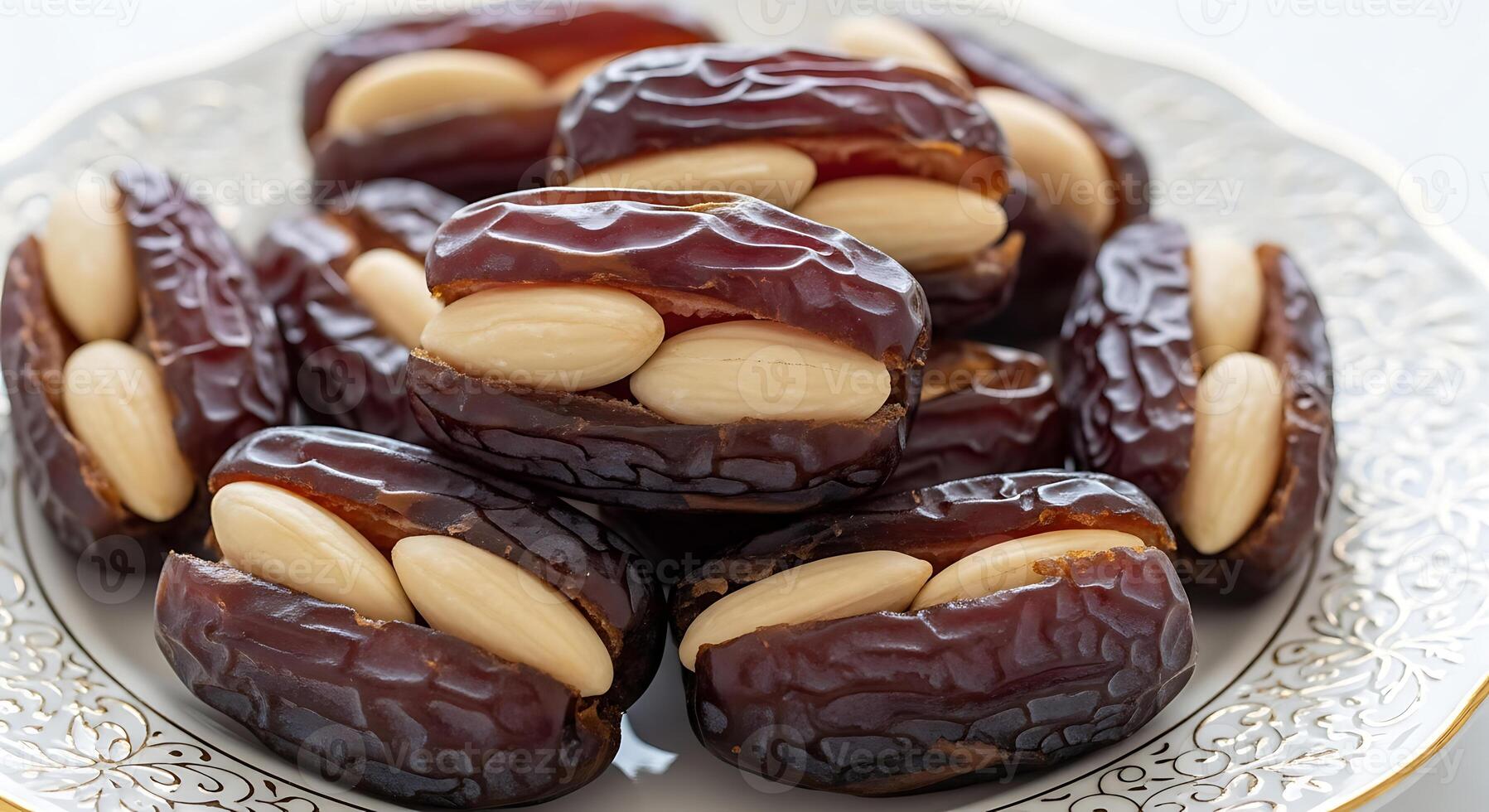 Date nuts on a plate photo