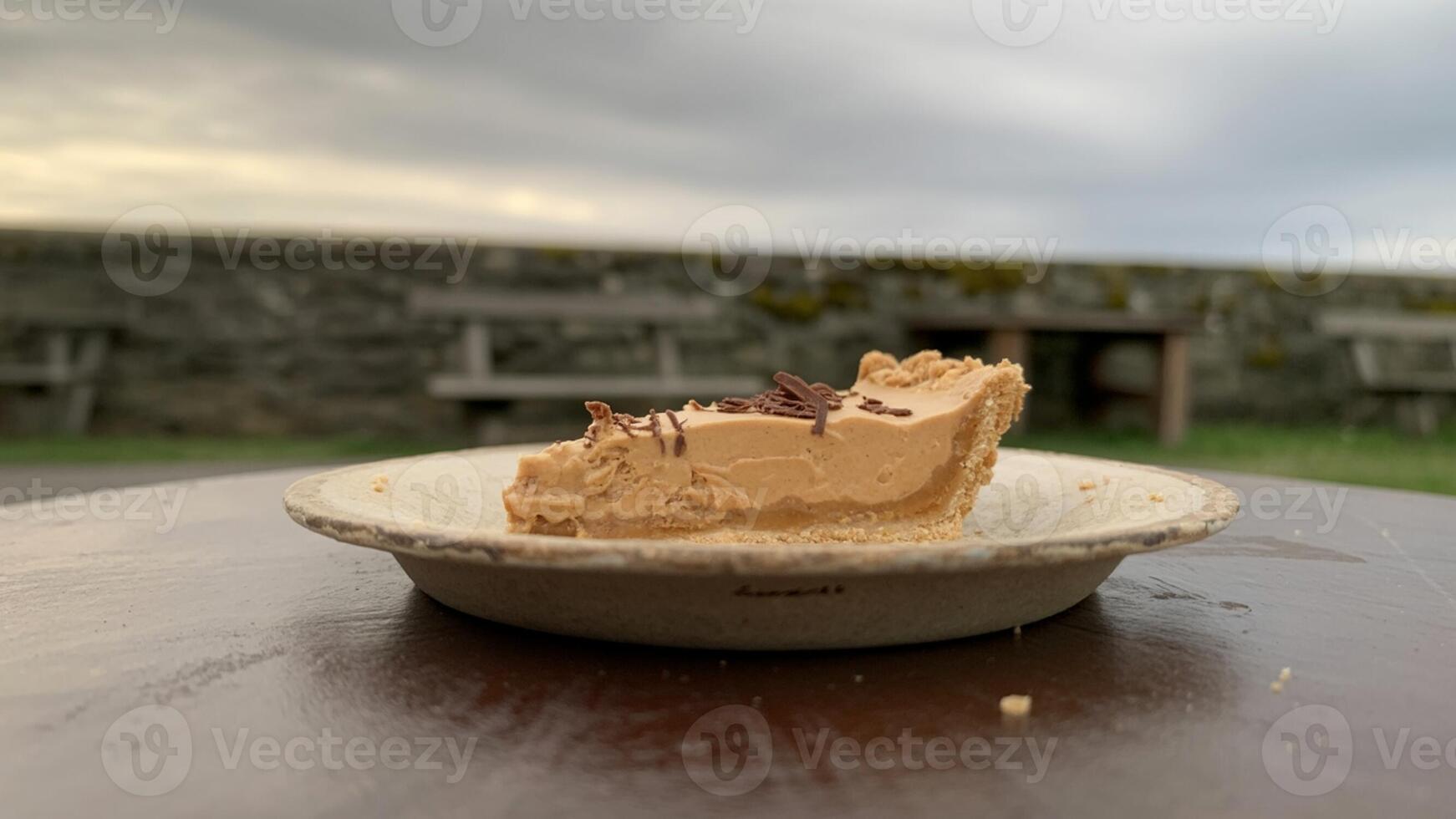 A piece of pie on a plate photo