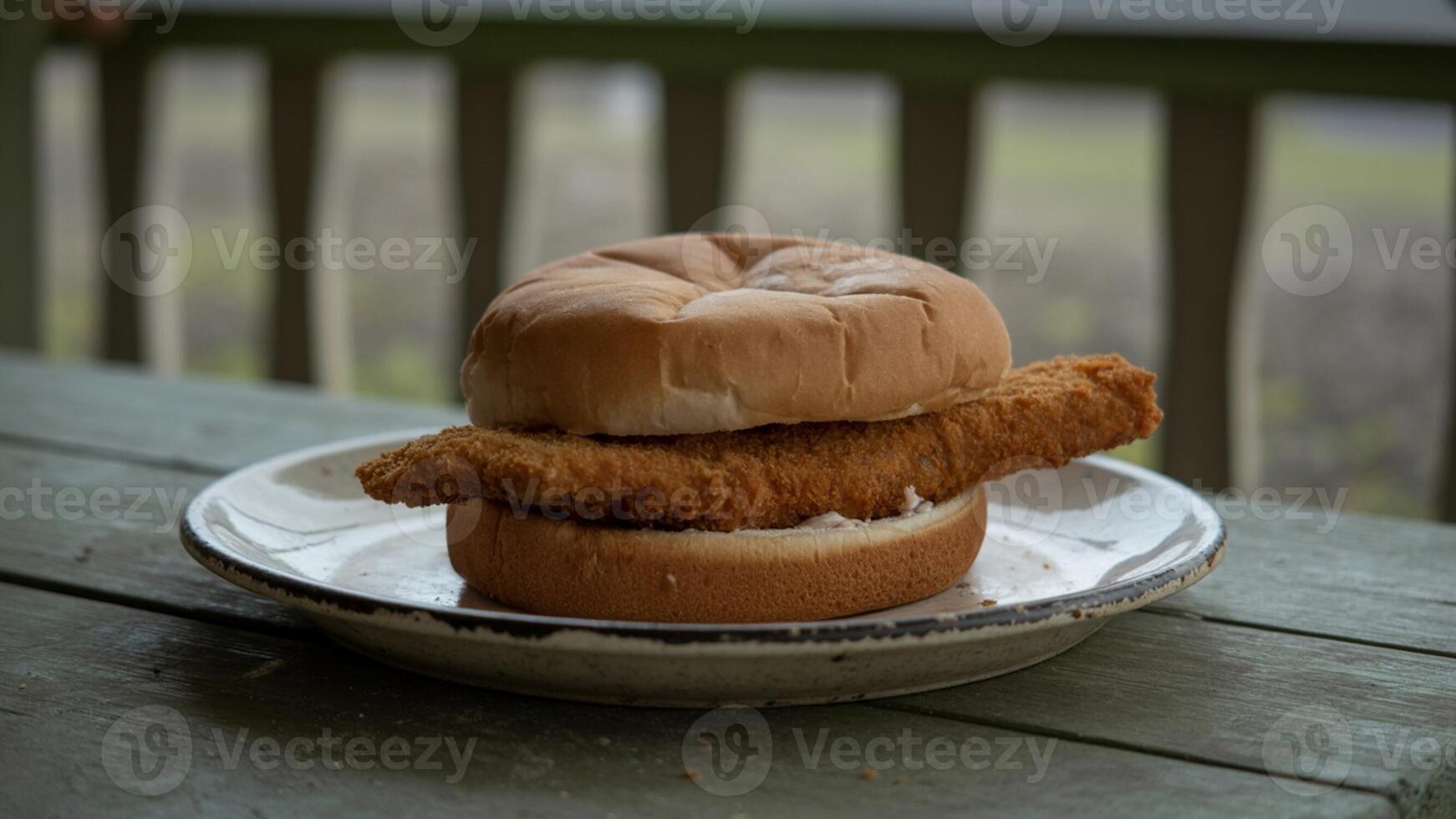A sandwich on a plate. photo