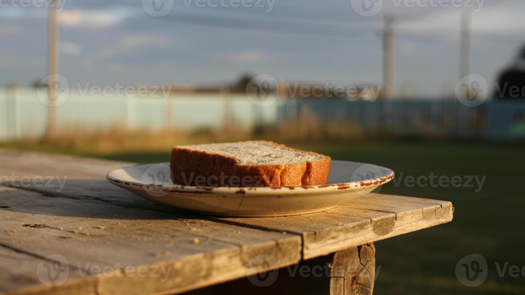 A plate of bread on a table photo