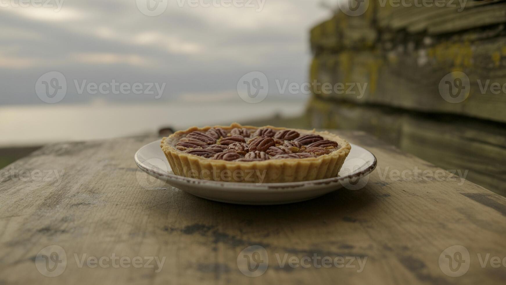 A small pie on a table photo