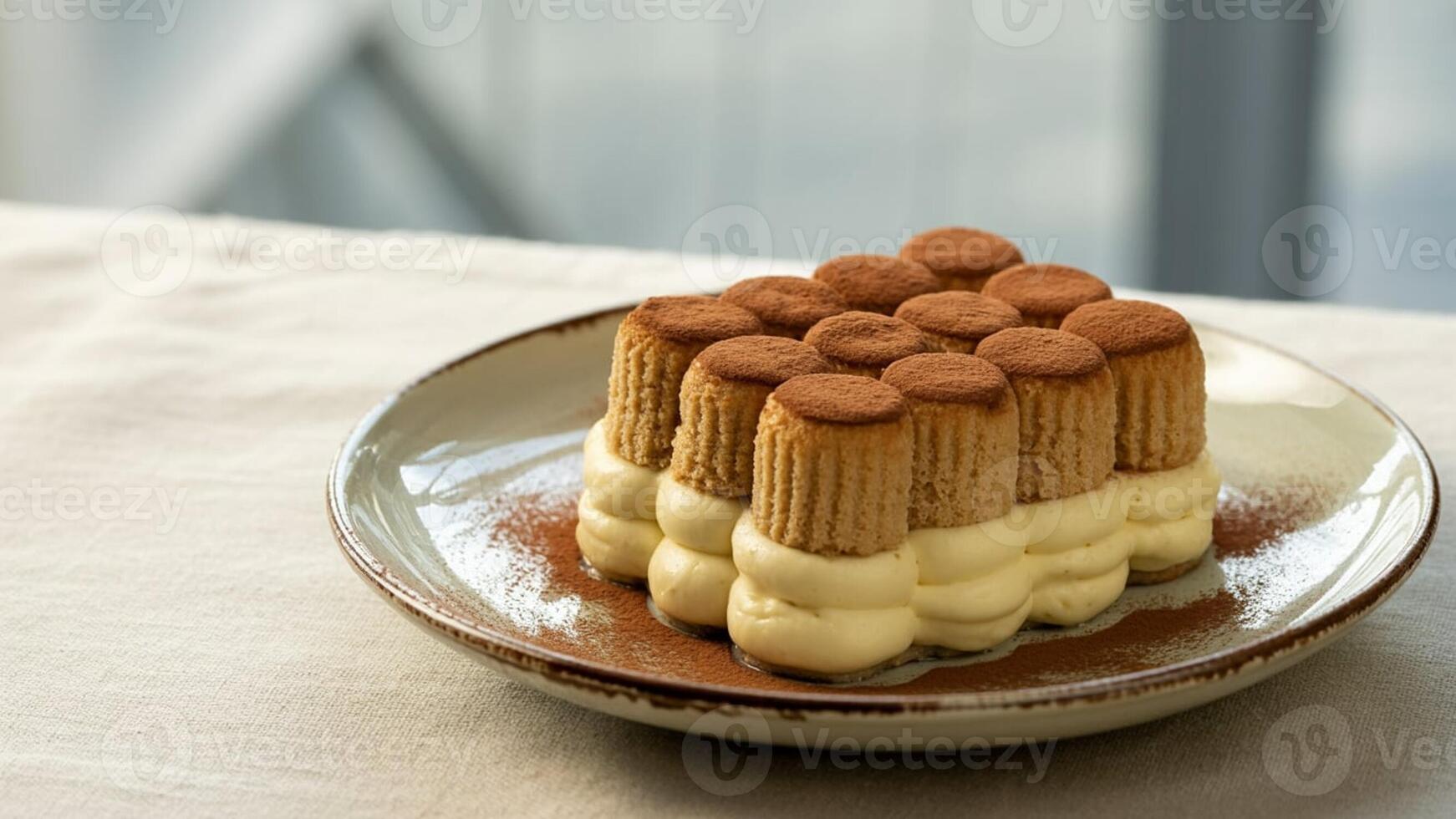 Close up of a fruit filled pa stry on pa rchment pa per a top a wooden boa rd in a kitchen setting photo